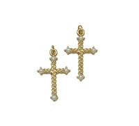 Gold Cross with MOP Charm, Sku#Y605