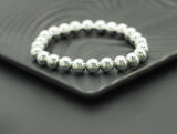 Gold Silver Hematite Stretchy Bracelet, 3mm/4mm/6mm/8mm, Sku#EF94