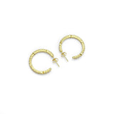 Gold CZ with Tiny Heart Hoop Earrings, Sku#LK847