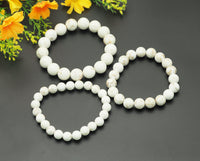 Howlite Round Smooth Stretchy Bracelet, Sku#EF93