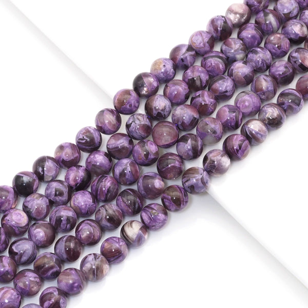 Genuine Purple Golden Lepidolite Round Smooth Beads, 6mm/8mm/10mm/12mm, Sku#U1600