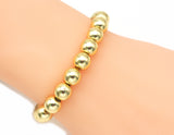 Gold Silver Hematite Stretchy Bracelet, 3mm/4mm/6mm/8mm, Sku#EF94