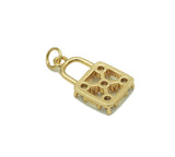 CZ Hollw Out Lock Charm, Sku#JL71