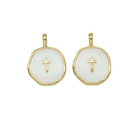 Enamel Cross Charm, Sku#Y608