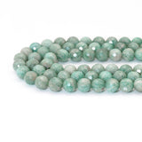 Genuine Russian Amazonite Round Faceted Beads, 8mm/10mm, Sku#U1612