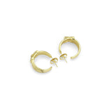 Gold X On Thick Hoop Earrings, Sku#LK849
