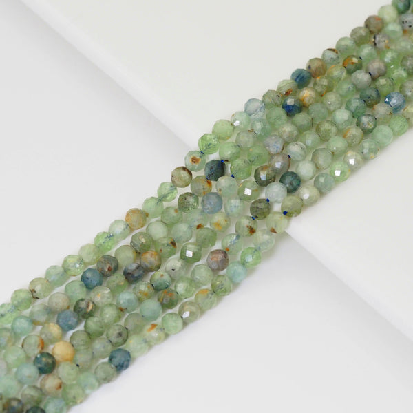 Genuine Green Kyanite Round Faceted Beads, 3mm/4mm/5mm, Sku#U1607