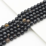 Genuine Black Tourmaline Round Smooth Beads, 6mm/8mm/10mm, Sku#U1603