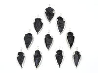 Silver Obsidian Arrow Pendant, Sku#YT26