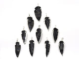 Silver Obsidian Arrow Pendant, Sku#YT26