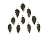 Gold Obsidian Arrow Pendant, Sku#YT29