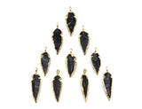 Gold Obsidian Arrow Pendant, Sku#YT29