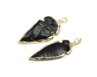 Gold Obsidian Arrow Pendant, Sku#YT29