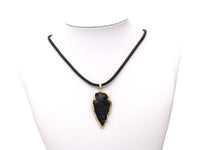 Gold Obsidian Arrow Pendant, Sku#YT29