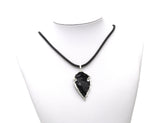 Silver Obsidian Arrow Pendant, Sku#YT26