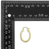 Gold Oval Hoop Earrings, Sku#LK859