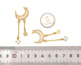 Crescent Moon with Star Charm, Sku#JL92