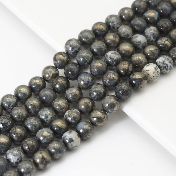 Genuine Silver Agate, 6mm/8mm/10mm Round Smooth Beads, Sku#U1616