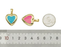 Lockets Enamel Heart Shape Pendant, Sku#FH186