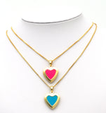 Lockets Enamel Heart Shape Pendant, Sku#FH186