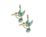 CZ Enamel Bird Pendant, Sku#LK596