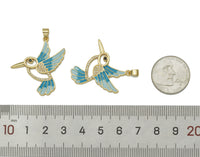 CZ Enamel Bird Pendant, Sku#LK596