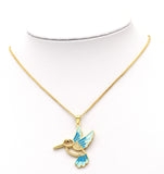 CZ Enamel Bird Pendant, Sku#LK596