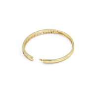 Clear Baguette CZ Gold Heart Thin Bracelet, Sku#LX262