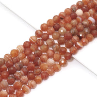 Genuine Red Botswana Agate, 6mm/8mm/10mm Round Faceted Beads, Sku#U1617