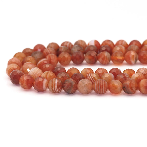 Genuine Red Botswana Agate, 6mm/8mm/10mm Round Faceted Beads, Sku#U1617
