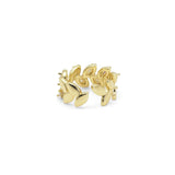 Gold Clear CZ Olive Branch Adjustable Ring, Sku#LX266