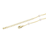 Gold Silver Pearl Butterfly Charm Adjustable necklace, Sku#EF339