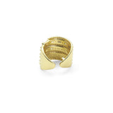 Gold Baguette CZ Statment Adjustable Ring, Sku#Y789