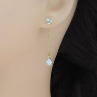 Teardrop CZ Gold Dangle Link for Stud earrings, Sku#LK832