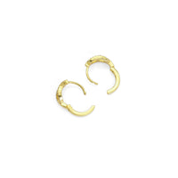 Cute CZ Oval Link Huggie Earrings, Sku#Y795