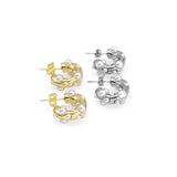 Gold Pearl Thick Stud Earrings, Sku#LX200