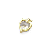 Gold Colorful Crystal Heart Charm, Sku#LX272