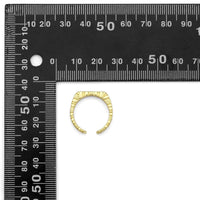 Gold  Textured Bar Adjustable Ring, Sku#Y814