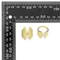 Gold CZ Fan Shape Adjustable Ring, Sku#Y816