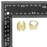 Gold CZ Fan Shape Adjustable Ring, Sku#Y816