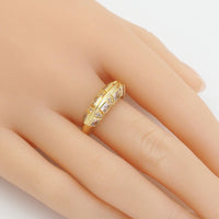 Gold Silver Clear CZ Dome Adjustable Ring, Sku#B369
