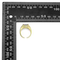 Gold Oval Big CZ Adjustable Ring, Sku#B371