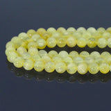 Yellow Gypsum Round Smooth Beads, 6mm/8mm/10mm, Sku#U1628