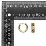 Gold Silver Leopard Print Hoop Earrings, Sku#B378