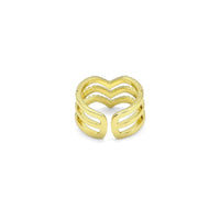 Gold CLear CZ Waveline Adjustable Ring, Sku#LD446