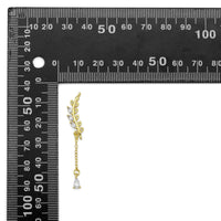 Gold CZ Leaf Connector Charm, Sku#LD426