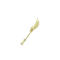 Gold CZ Leaf Connector Charm, Sku#LD426