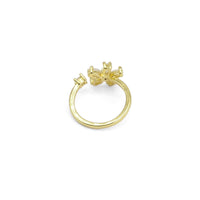 Gold CZ Opal Flower Adjustable Ring, Sku#LD447