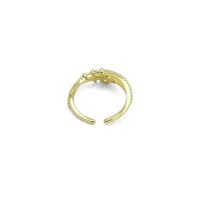 Gold CLear CZ Star Moon Adjustable Ring, Sku#LD449