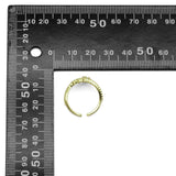 Gold CLear CZ Star Moon Adjustable Ring, Sku#LD449